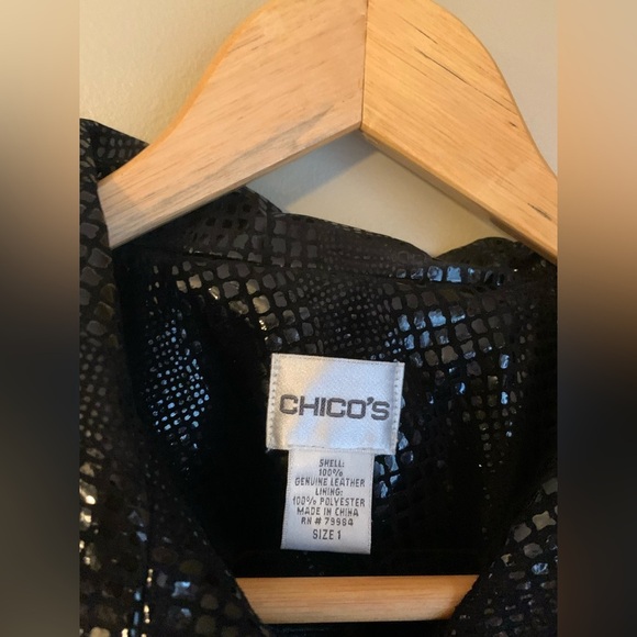 Chico’s alligator print leather blazer, jacket coat metallic mob wife - Picture 6 of 8